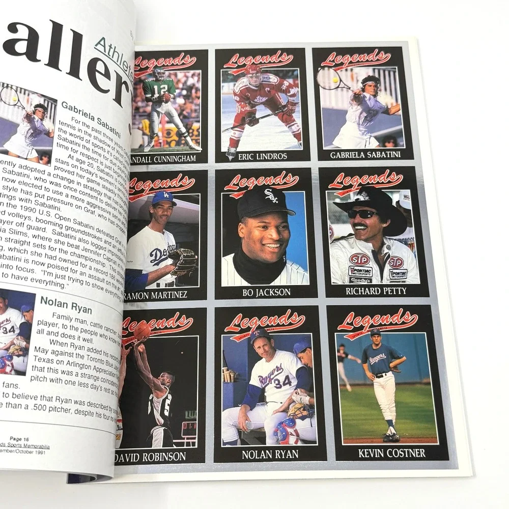 Nolan Ryan Bo Jackson 1991 Legends Magazine Vol 4 #4 Uncut 9 Card Sheet Complete